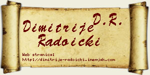 Dimitrije Radoički vizit kartica